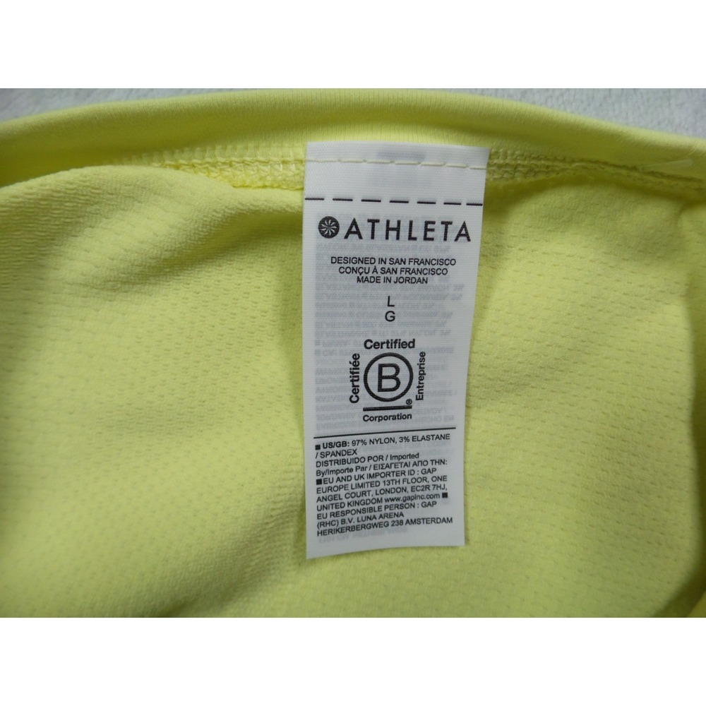 Athleta Top Womens Size Large Yellow Momentum Flex Tank 40+ UV Protection NWT - Picture 10 of 11